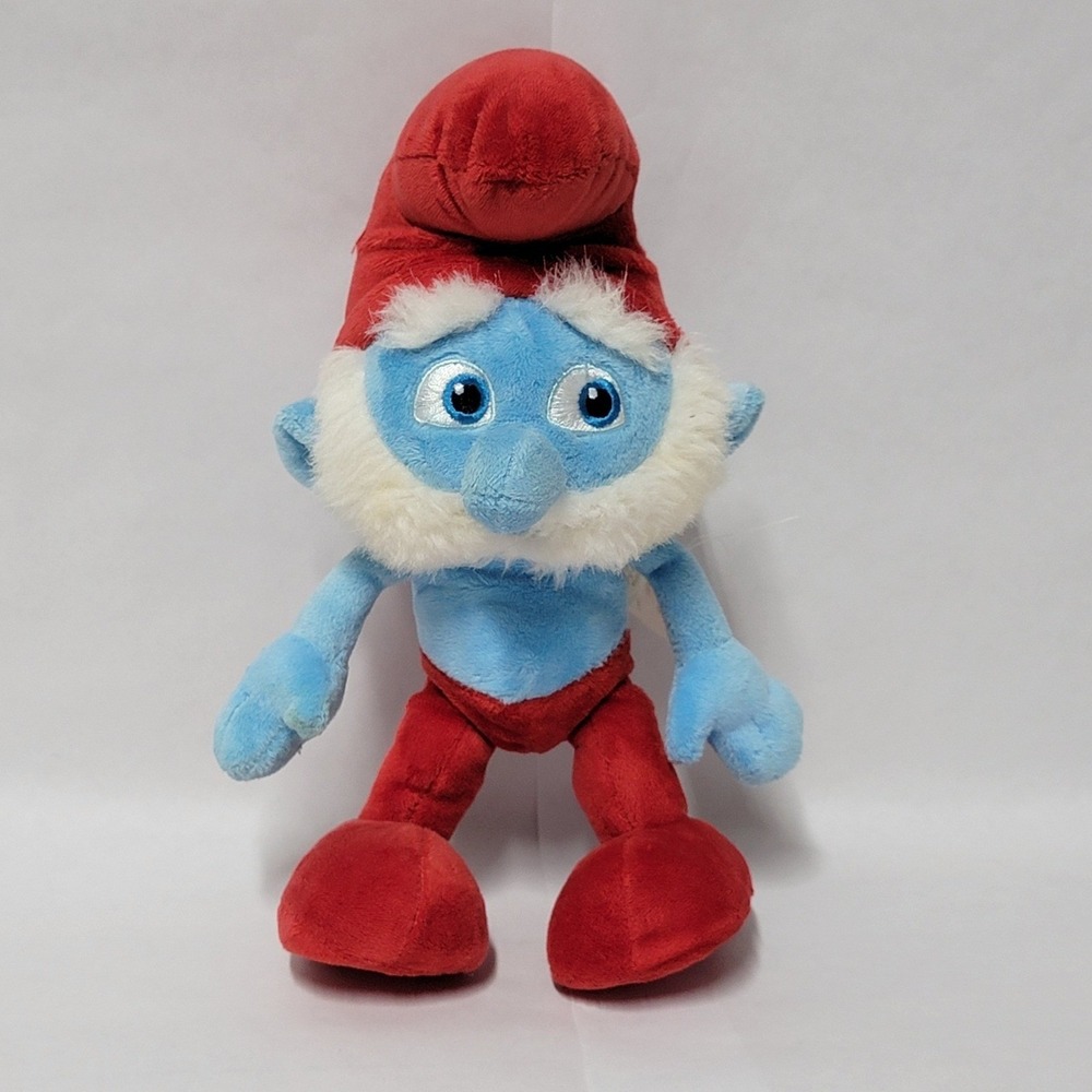 JAKKS Pacific Smurf Plush Papa Smurf Red Hat Beard Soft Toy 2011